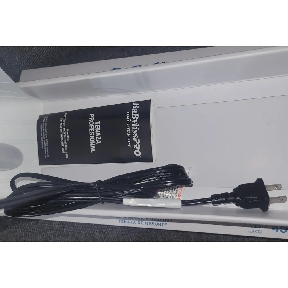 BaBylissPRO Nano Titanium 1 Inch Spring Curling Iron Blue BNT100S New